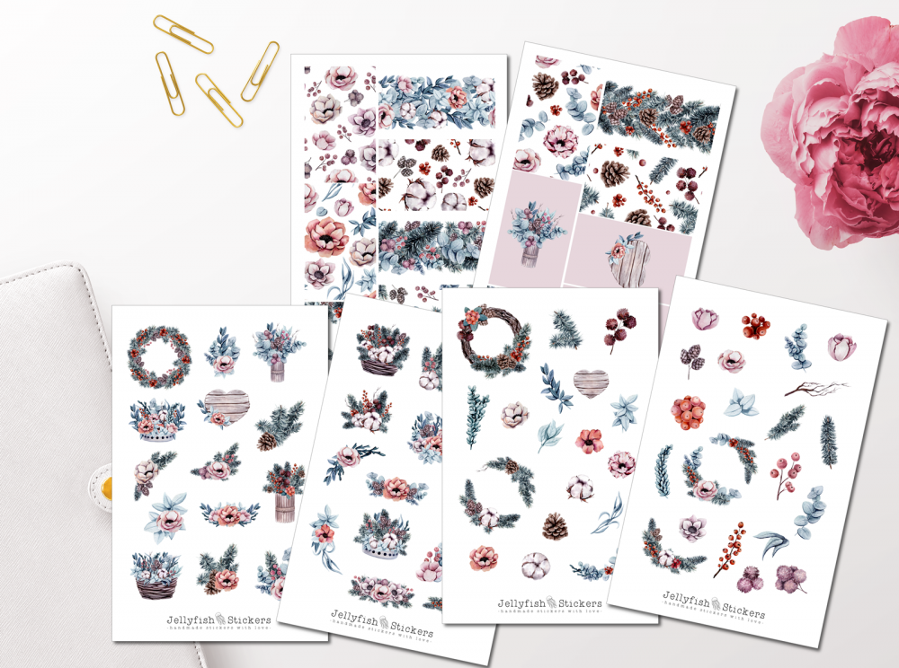 Winter Plants Sticker Set